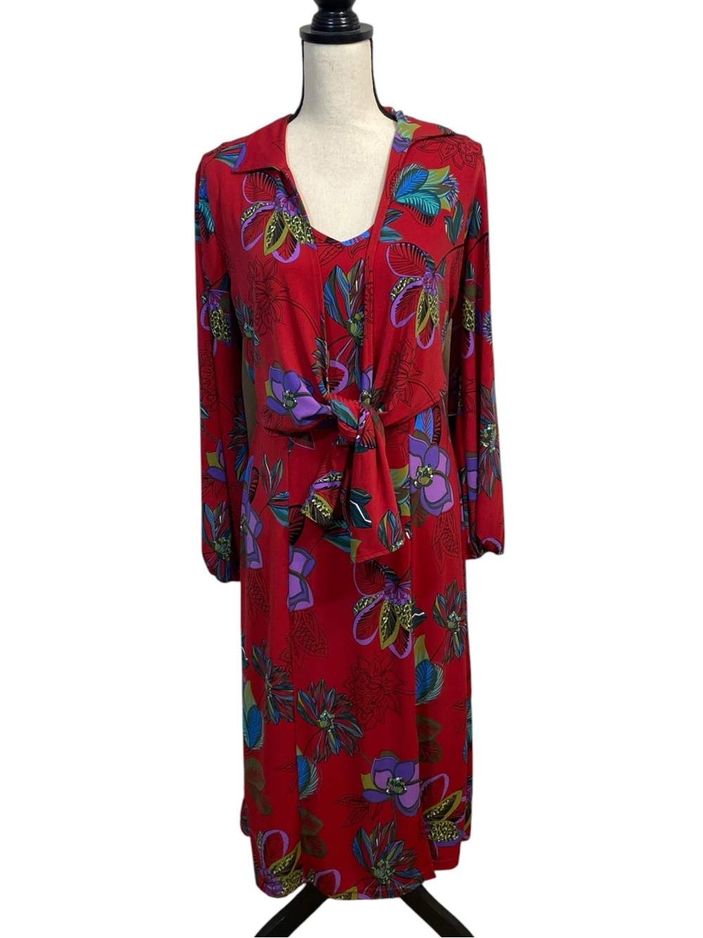 Iman 2 Piece Red Purple Floral Maxi Dress with Jacket SP